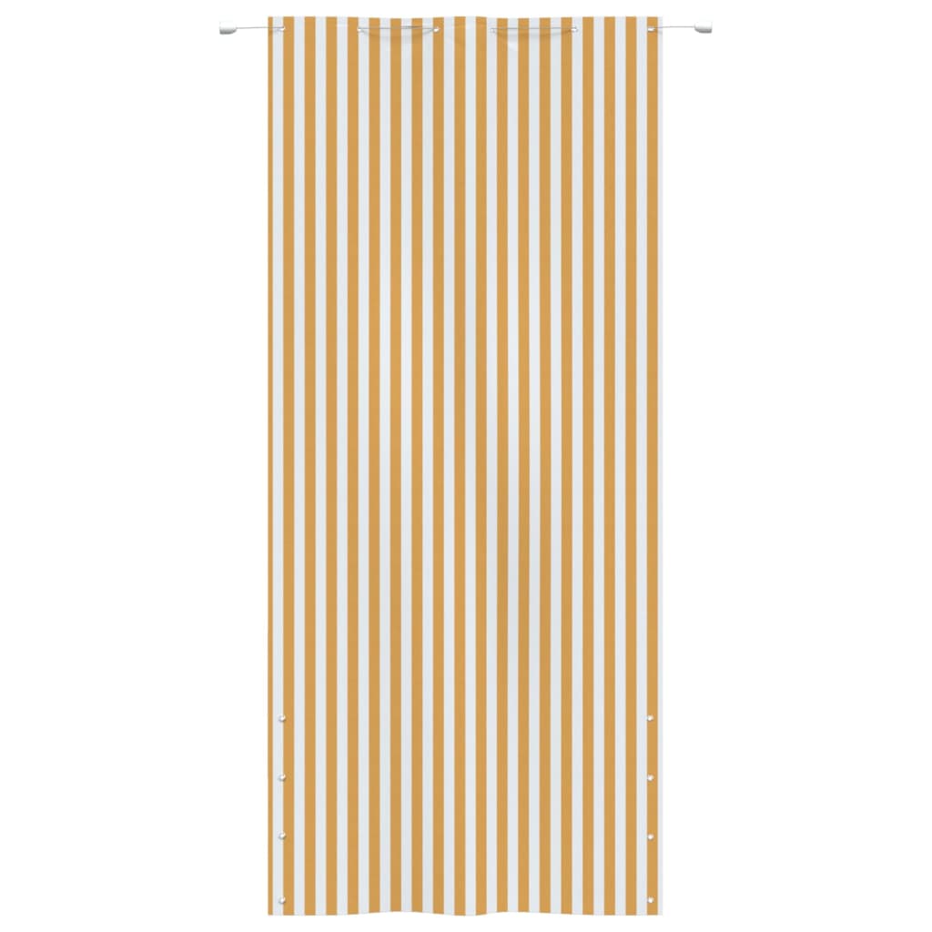 vidaXL Балконски параван, жълто и бяло, 120x240 см, оксфорд плат