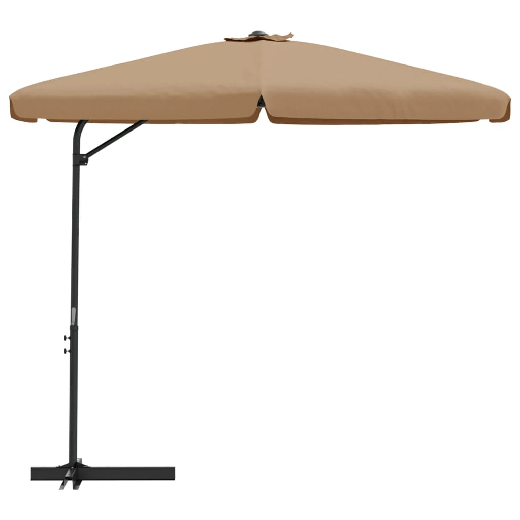 vidaXL Градински чадър със стоманен прът, 300 см, таупе