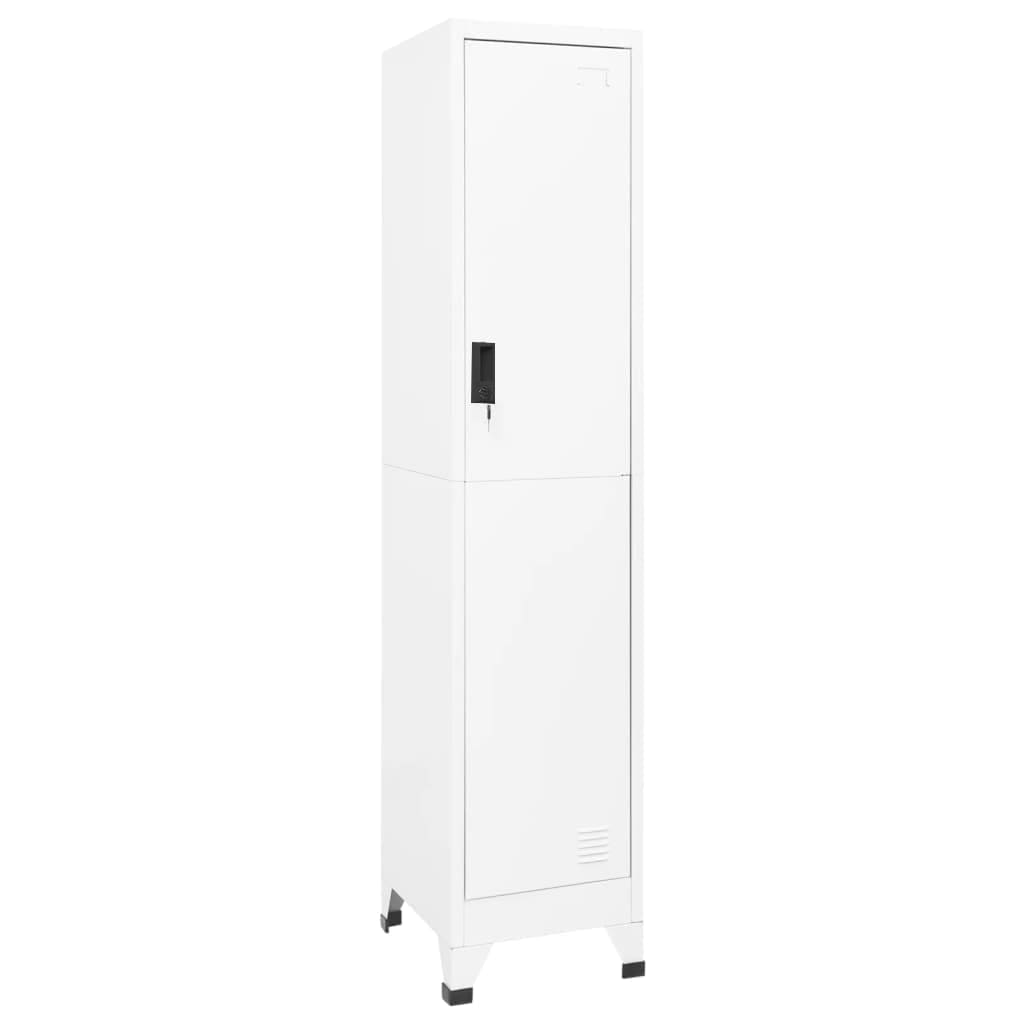 vidaXL Заключващ се шкаф, бял, 38x45x180 см, стомана