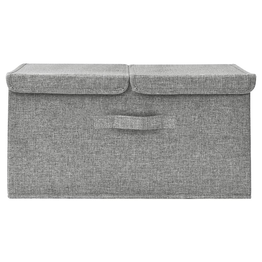 vidaXL Кутия за съхранение, текстил, 50x30x25 см, сива