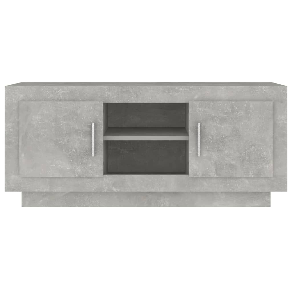 vidaXL ТВ шкаф, бетонно сиво, 102x35x45 см, инженерно дърво