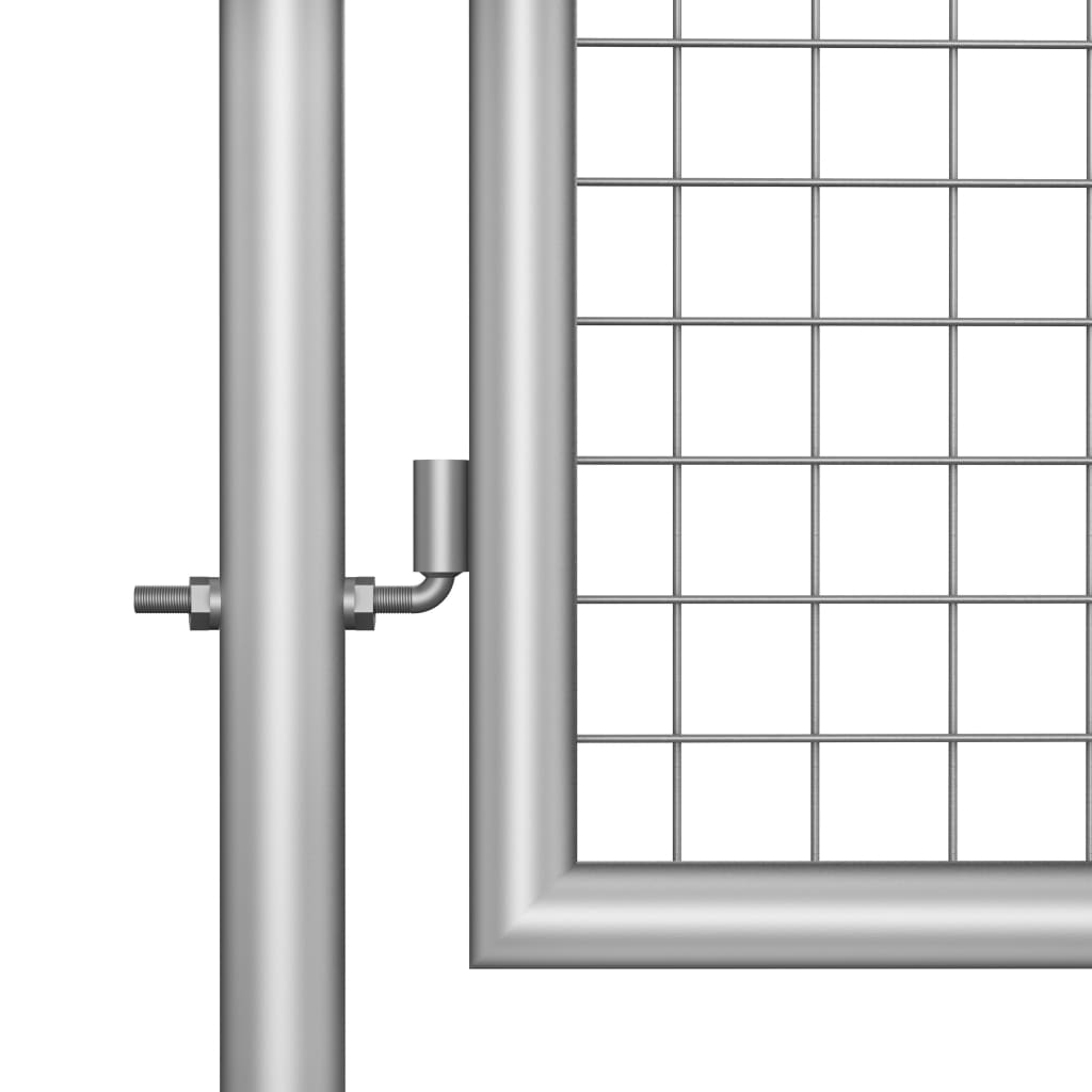 vidaXL Градинска врата, поцинкована стомана, 105x225 см, сребриста