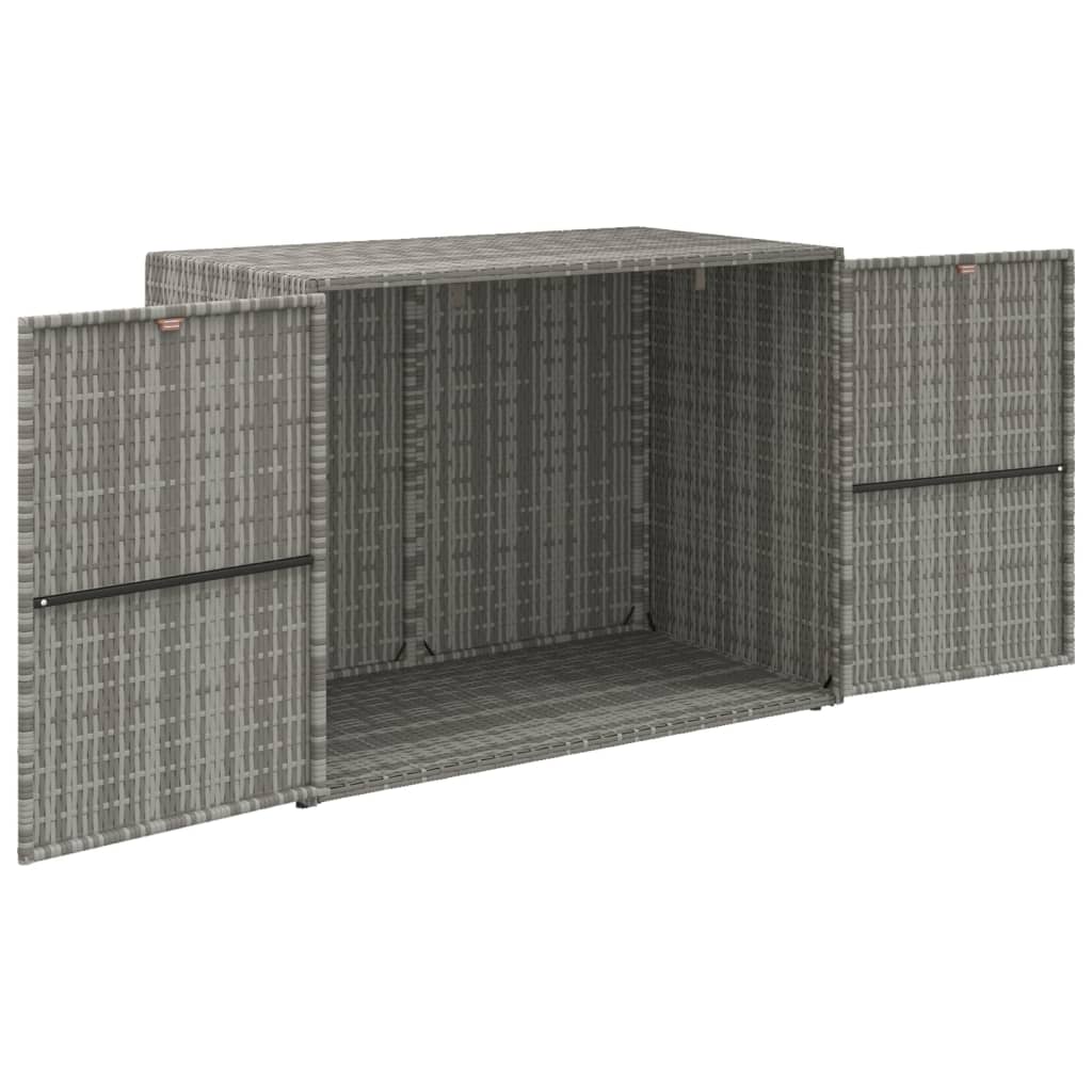 vidaXL Градински шкаф за съхранение сив 100x55,5x80 см полиратан