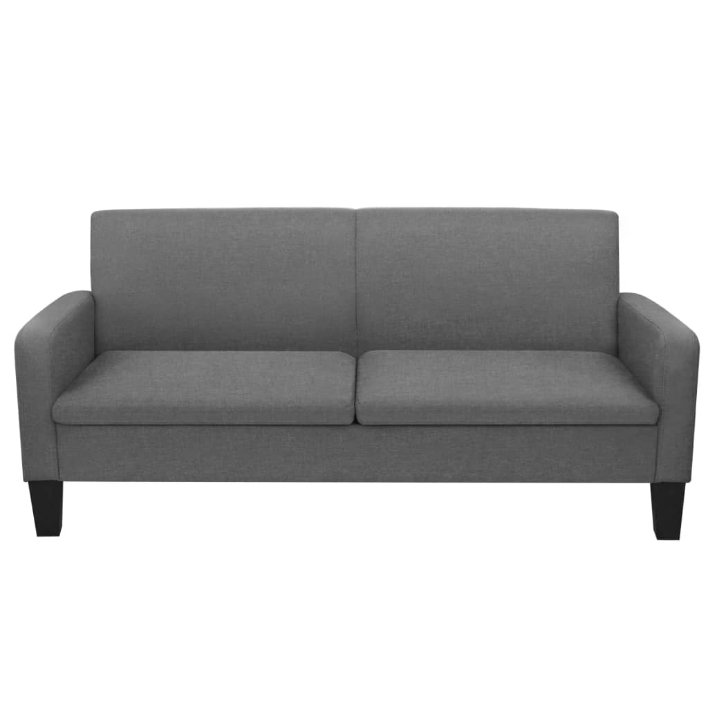 vidaXL 3-местен диван, 180х65х76 см, тъмносив