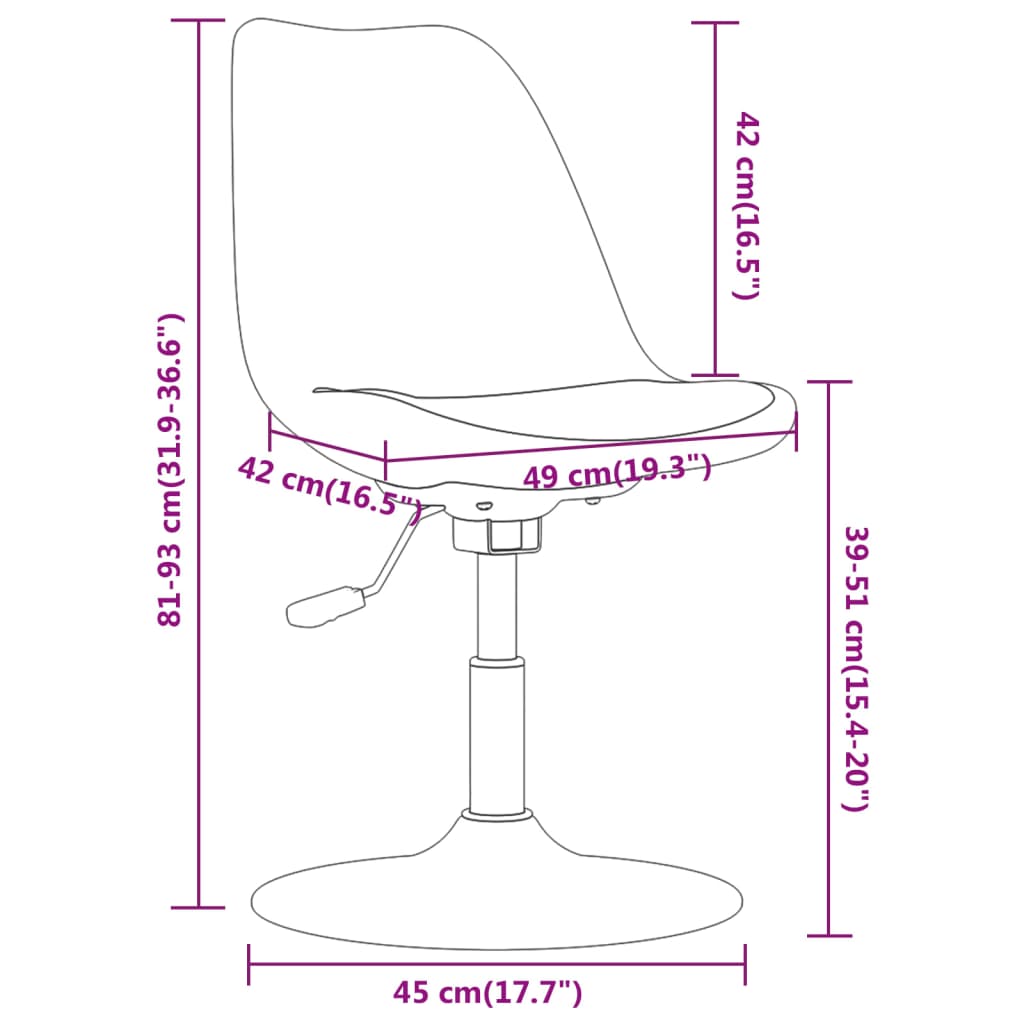 vidaXL Въртящи се трапезни столове, 6 бр, кремави, текстил