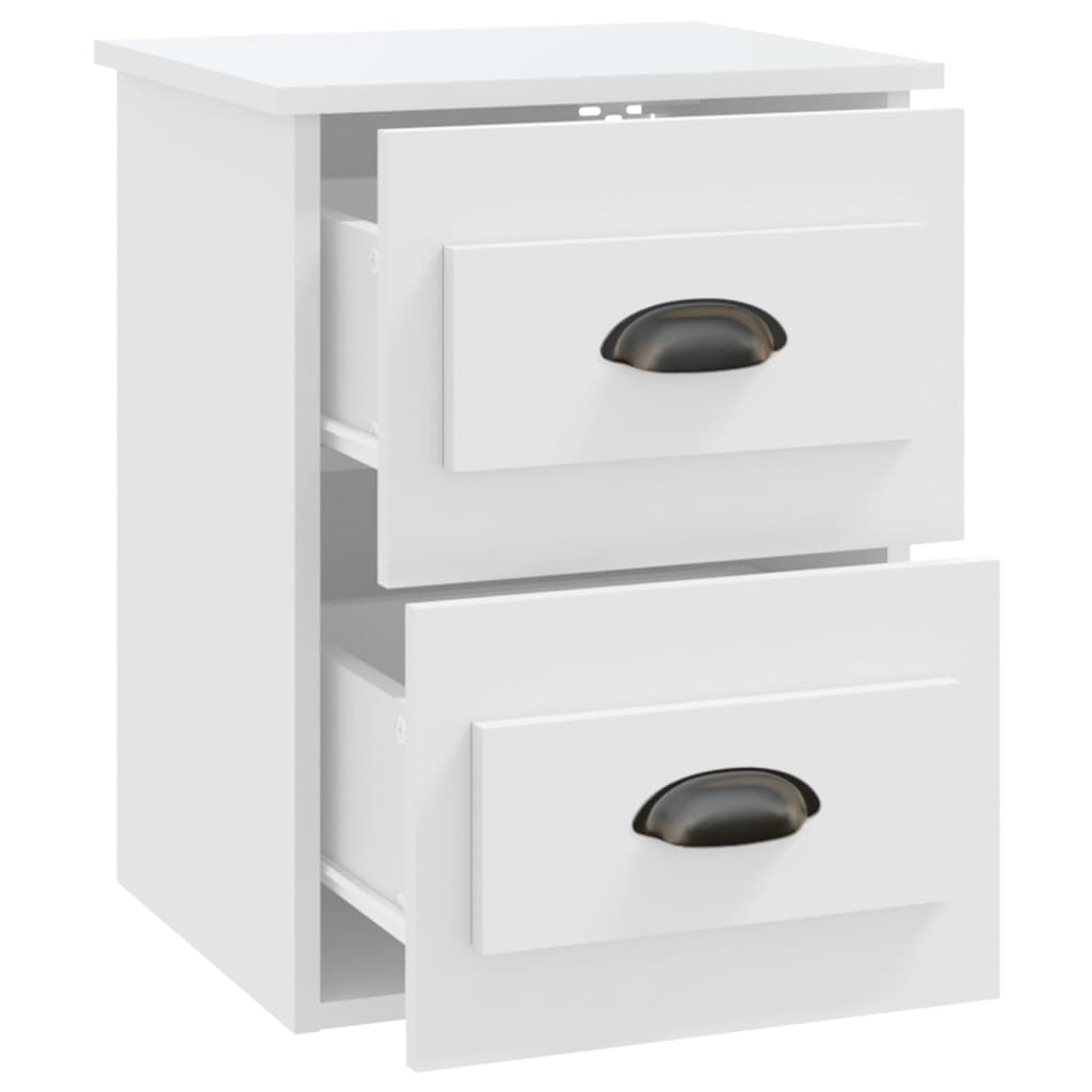 vidaXL Нощно шкафче за стенен монтаж, бяло, 41,5x36x53 см