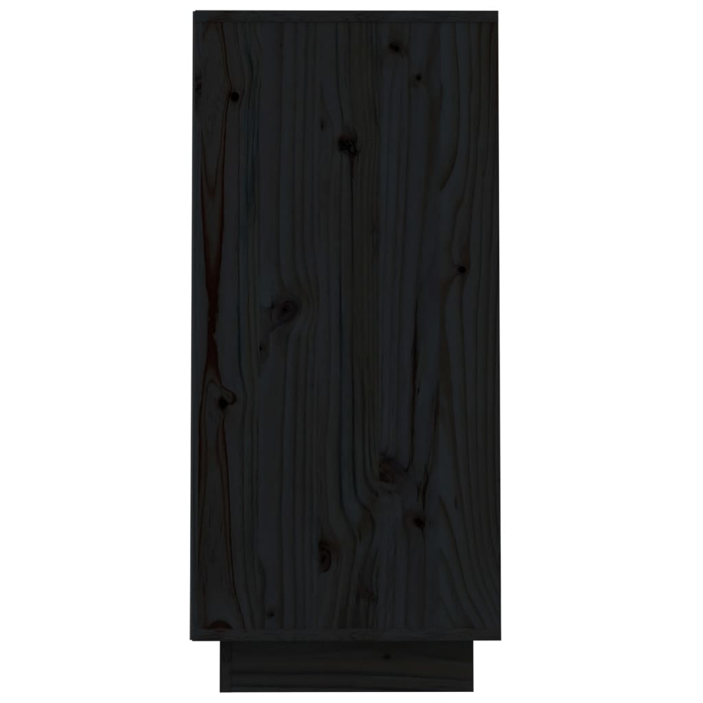 vidaXL Конзолен шкаф, черен, 60x34x75 см, бор масив