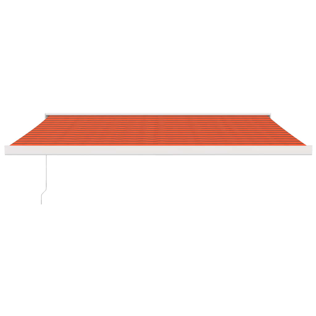 vidaXL Прибираща се тента оранжево и кафяво 4,5x3 м плат и алуминий