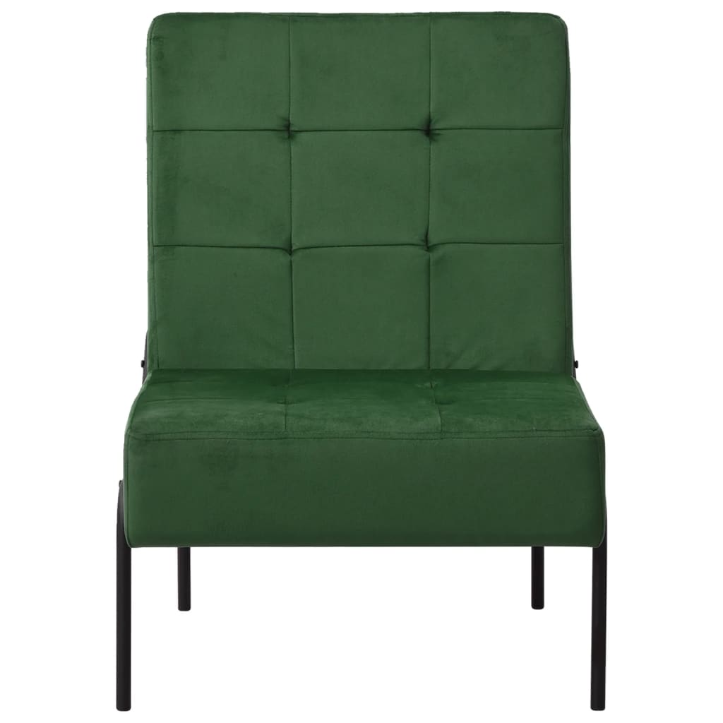 vidaXL Стол за релаксация, 65x79x87 см, тъмнозелен, кадифе