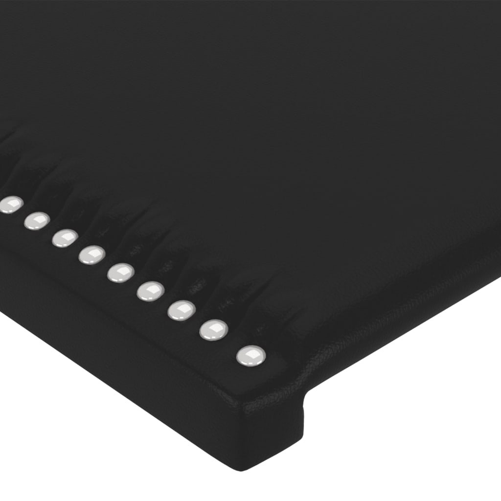 vidaXL Горна табла за легло, черна, 83x16x78/88 см, изкуствена кожа