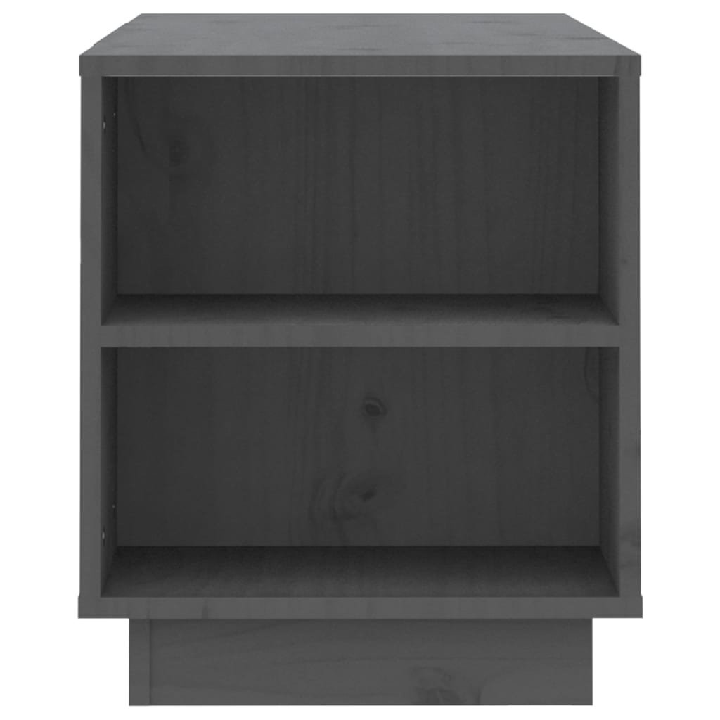 vidaXL ТВ шкаф, сив, 110x35x40,5 см, бор масив