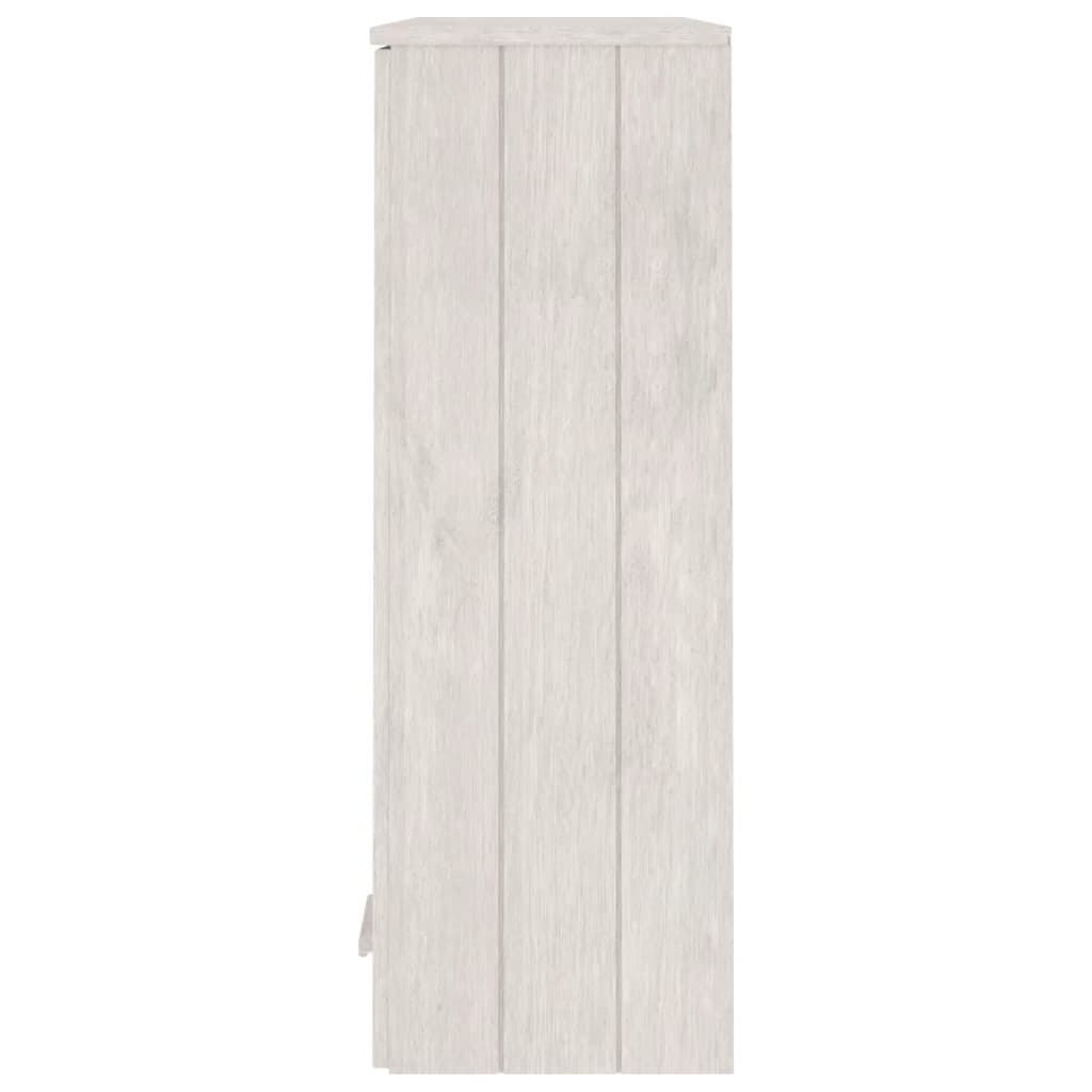 vidaXL Надстройка за шкаф HAMAR, бяла, 85x35x100 см, бор масив