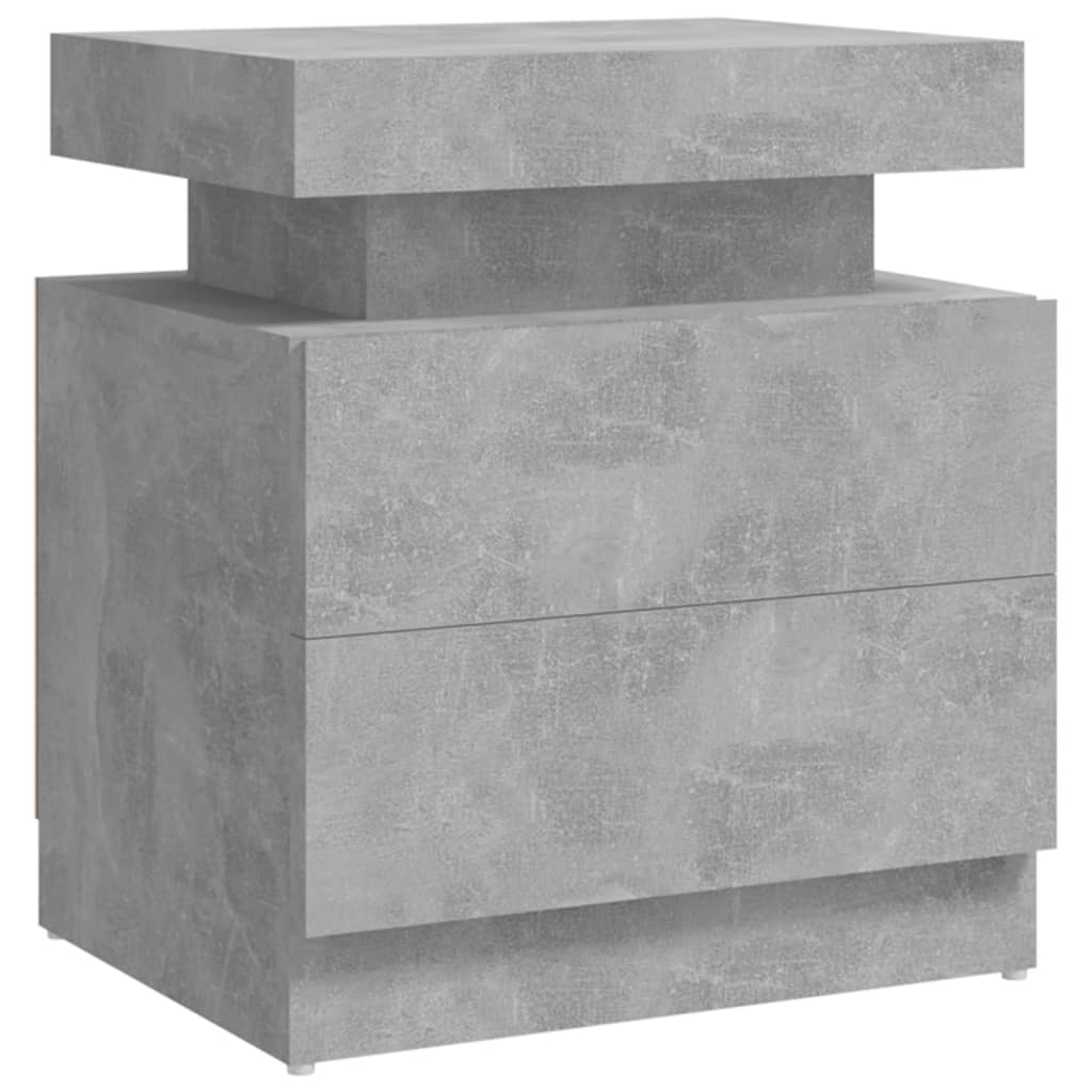 vidaXL Нощно шкафче, бетонно сиво, 45x35x52 см, ПДЧ