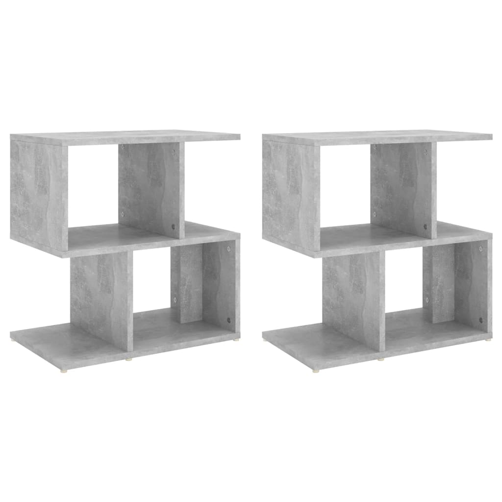 vidaXL Нощни шкафчета, 2 бр, бетонно сиви, 50x30x51,5 см, ПДЧ
