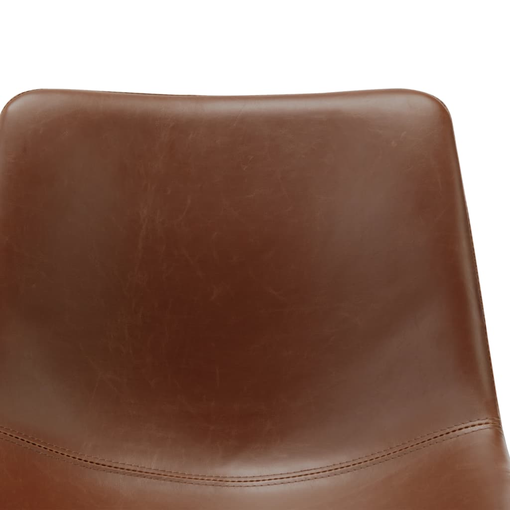 vidaXL Трапезен стол, светлокафяв, изкуствена кожа