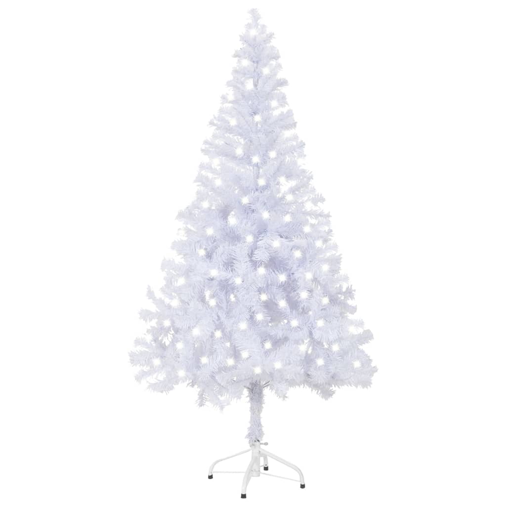 vidaXL Изкуствена осветена коледна елха със стойка, 120 см, 230 клонки