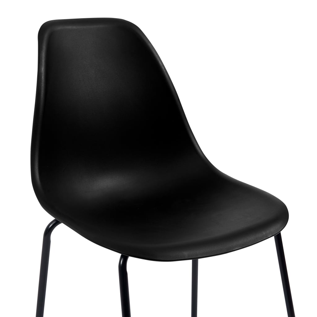 vidaXL Бар столове, 2 бр, черни, пластмаса