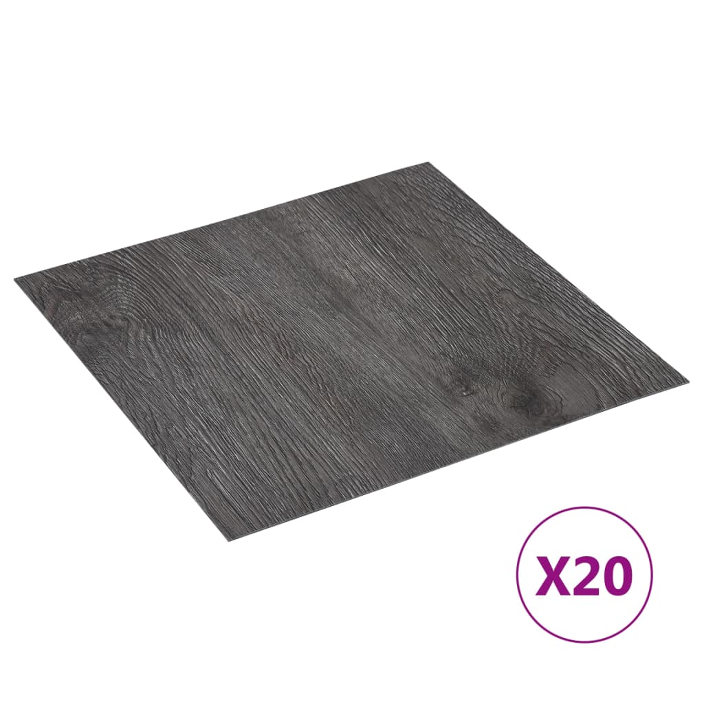 vidaXL Самозалепващи подови дъски 20 бр PVC 1,86 м² кафяви
