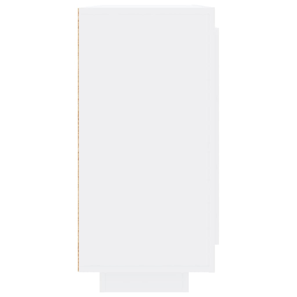 vidaXL Сайдборд, бял гланц, 92x35x75 см, инженерно дърво
