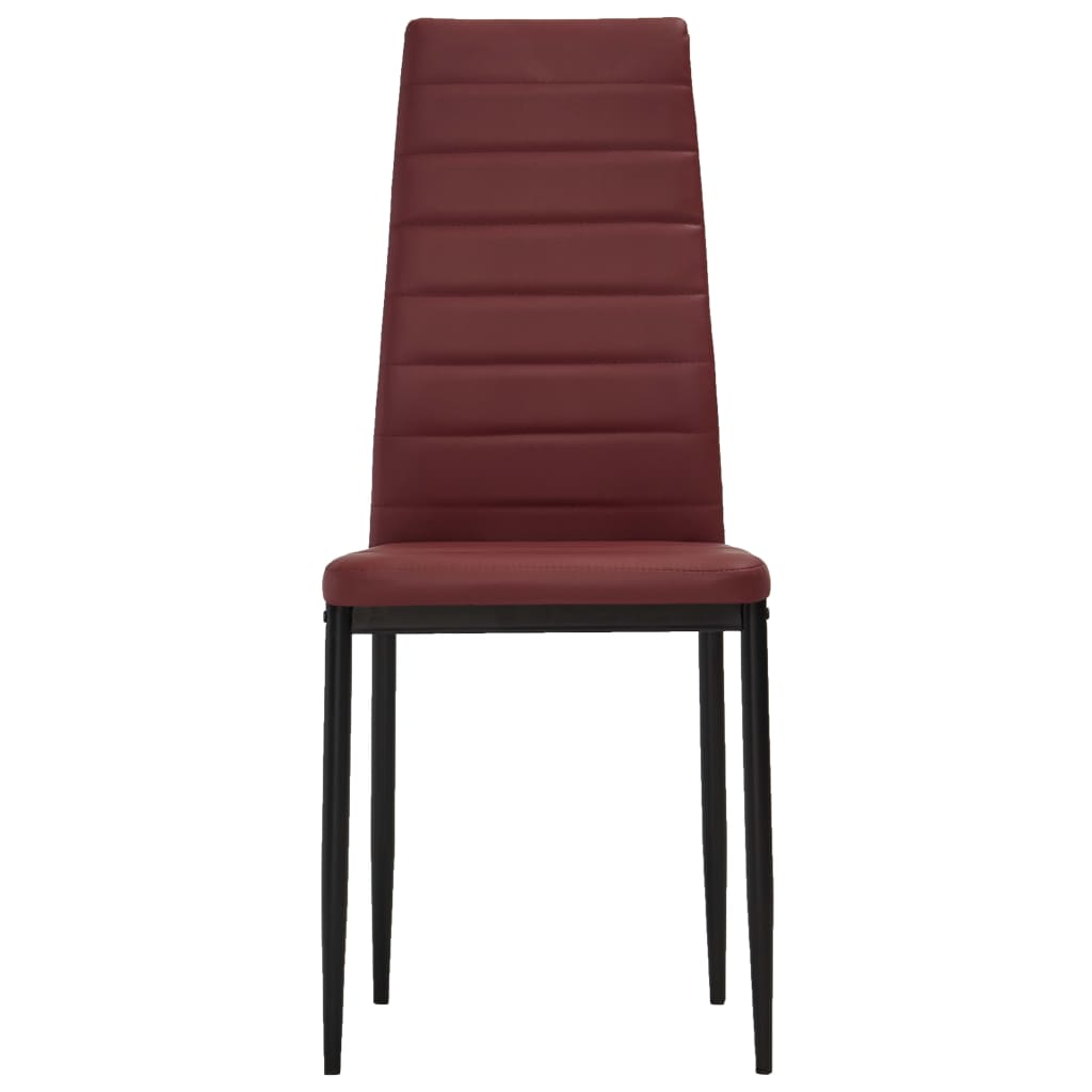 3054108 vidaXL 3 Piece Dining Set Faux Leather Bordeaux Red(248314+282583)
