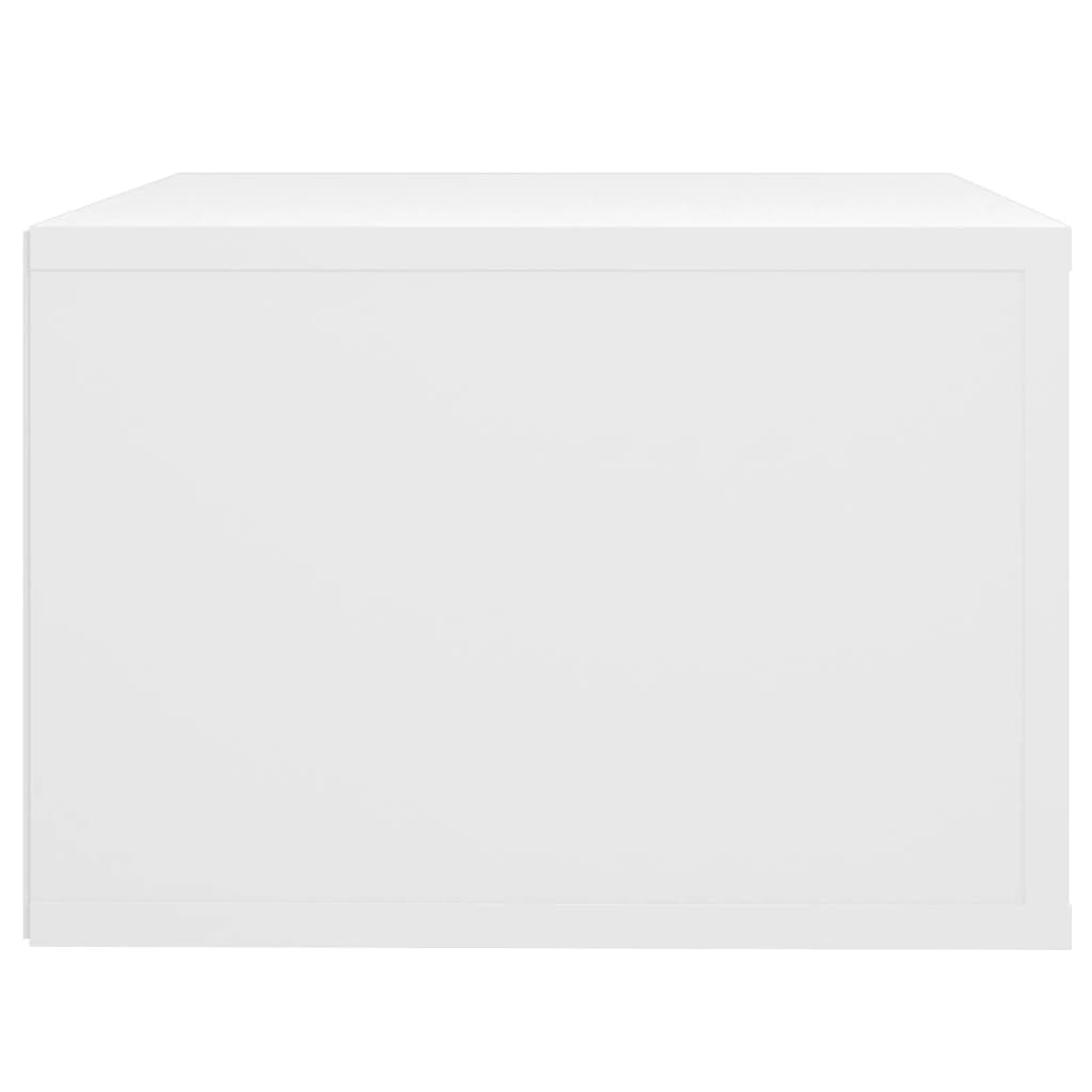 vidaXL Нощно шкафче за стенен монтаж, бяло, 50x36x25 см