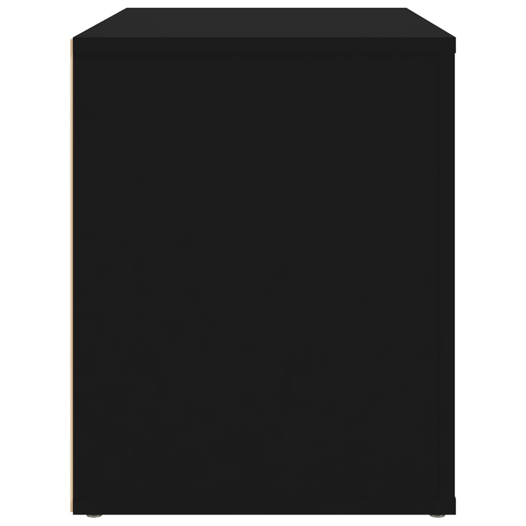 vidaXL Нощно шкафче, черно, 60x36x45 см, инженерно дърво