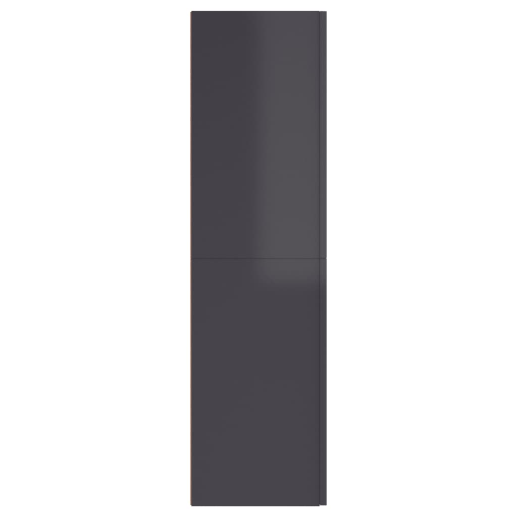 vidaXL ТВ шкаф, сив гланц, 30,5x30x110 см, ПДЧ