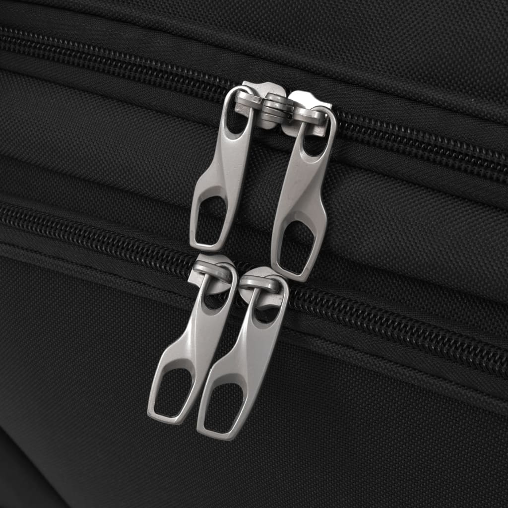 vidaXL Комплект куфари от 3 части, черен