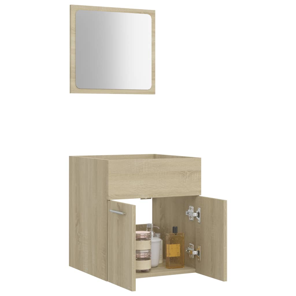 vidaXL Комплект мебели за баня от 2 части, дъб сонома, ПДЧ
