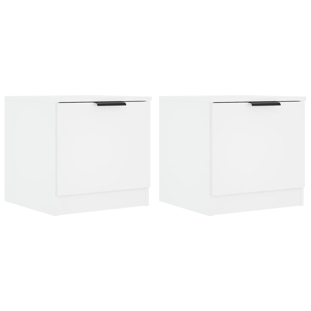 vidaXL Нощни шкафчета, 2 бр, бели, 40x39x40 см