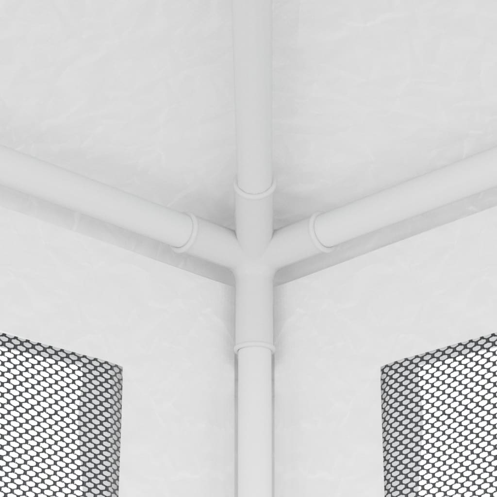vidaXL Шатра за партита с 4 мрежести стени, 2,5x2,5 м, бяла