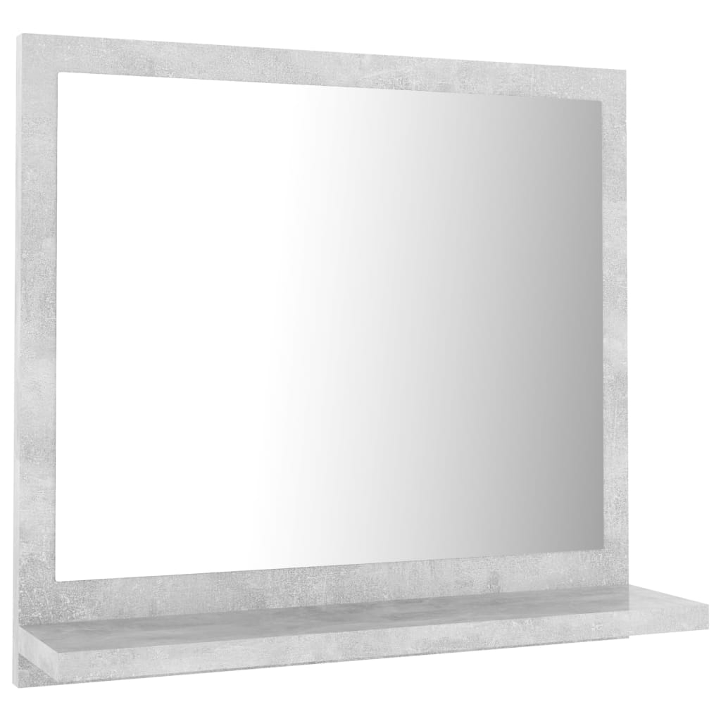 vidaXL Огледало за баня, бетонно сиво, 40x10,5x37 см, ПДЧ