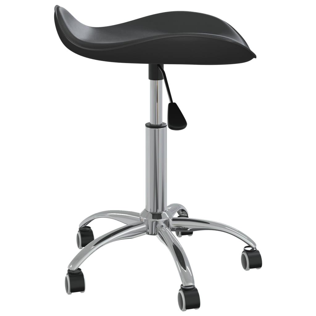 vidaXL Въртящи се трапезни столове, 6 бр, черни, изкуствена кожа