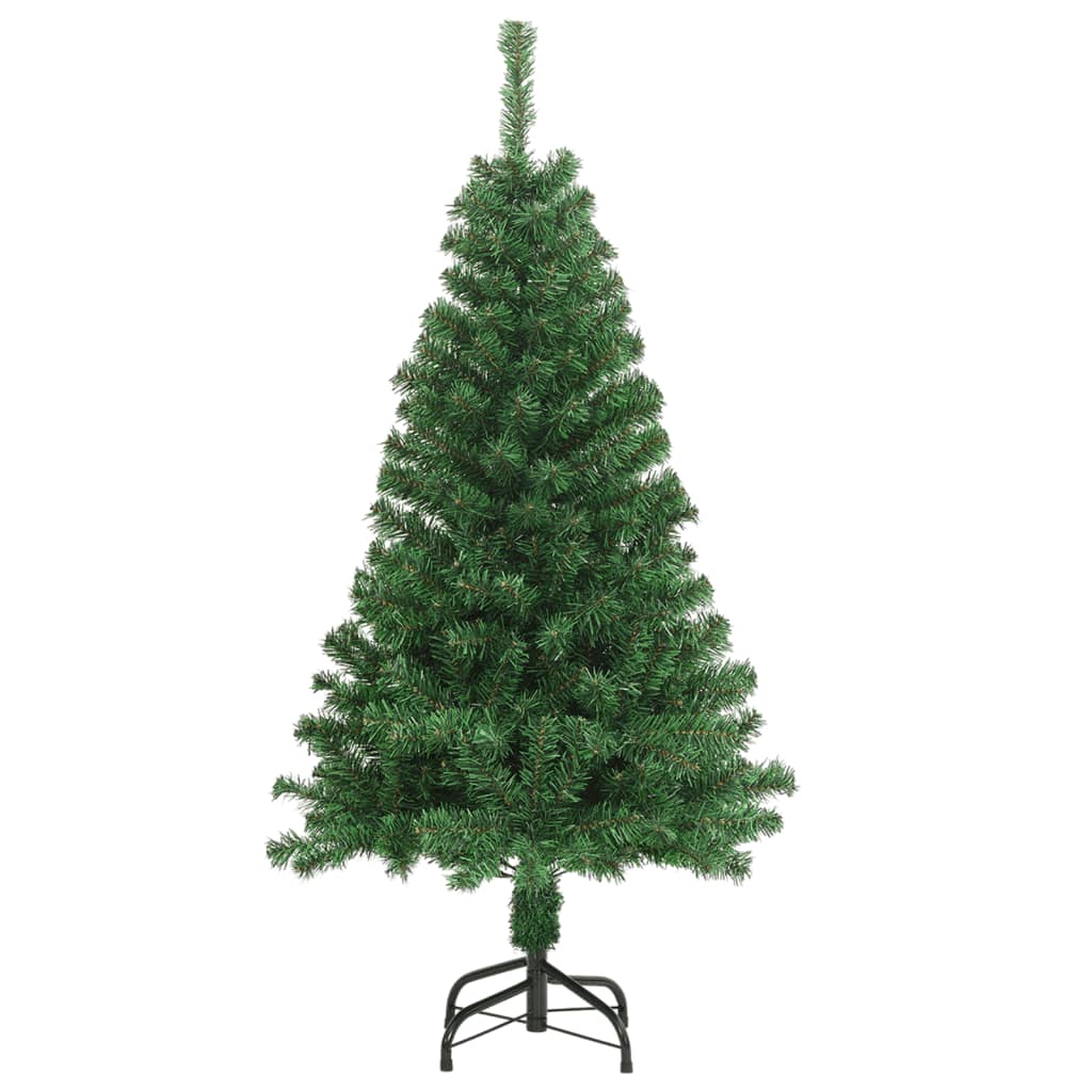 vidaXL Изкуствена коледна елха с гъсти клонки, зелена, 120 см, PVC