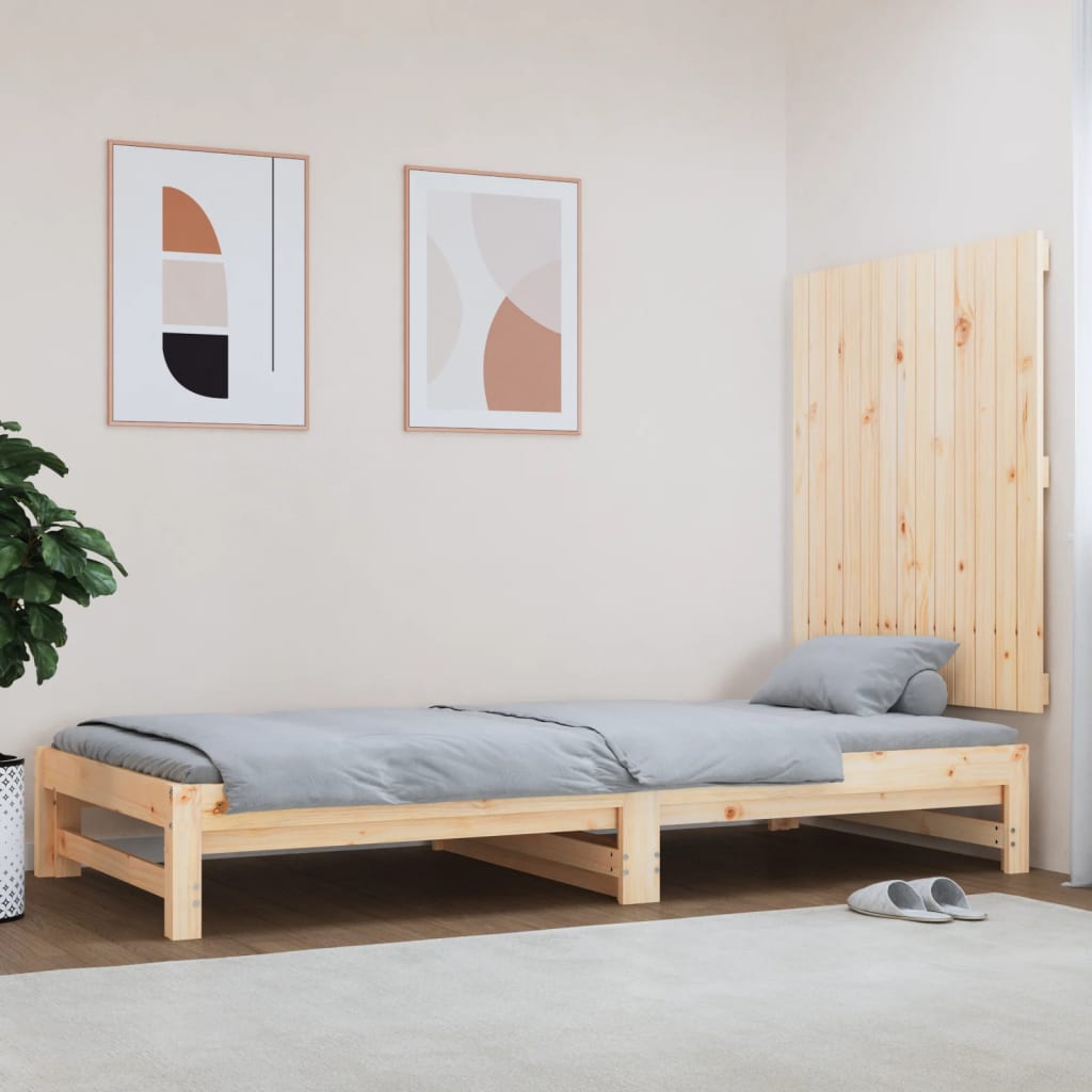 vidaXL Стенна табла за спалня, 82,5x3x90 см, борово дърво масив