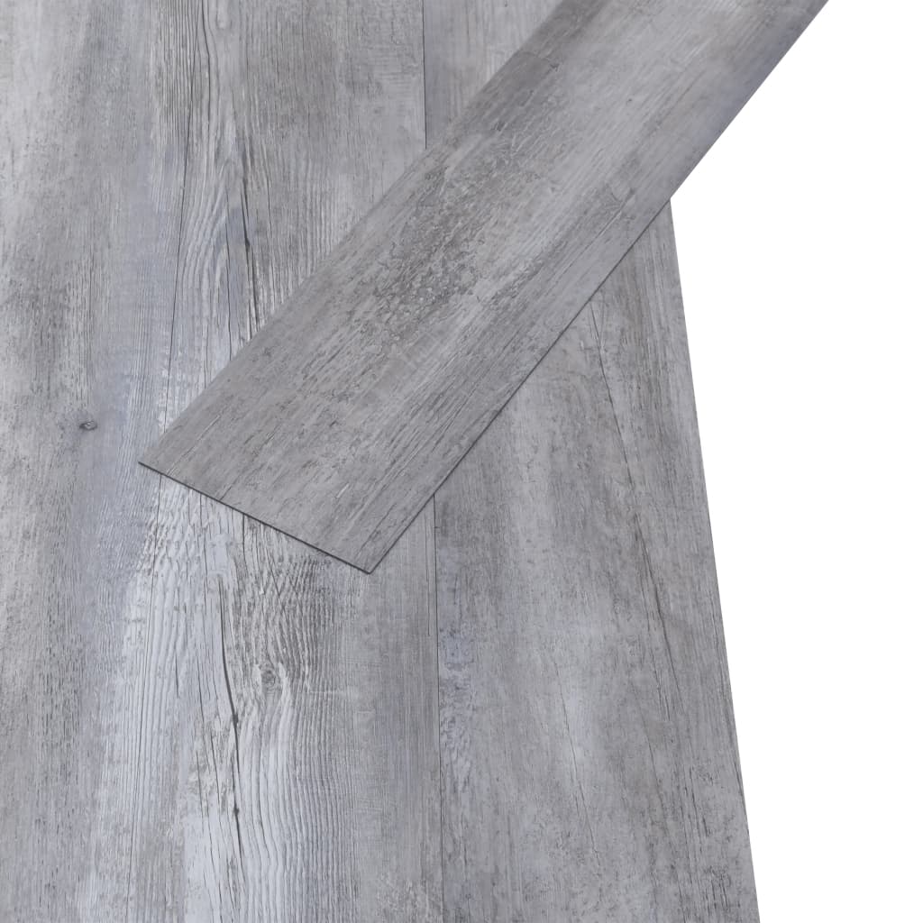 vidaXL PVC подови дъски 5,02 м² 2 мм самозалепващи матово дърво сиво