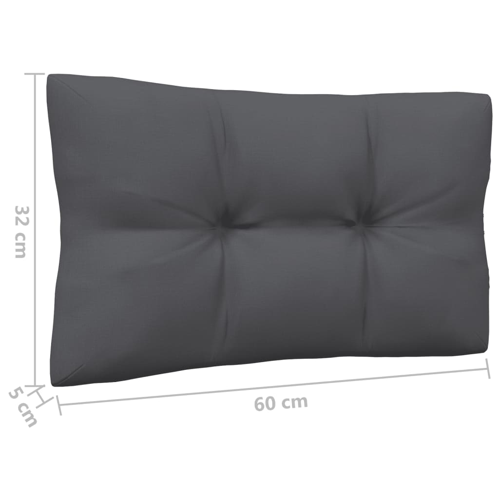 vidaXL Градински ъглов диван с възглавници антрацит, сив, бор масив