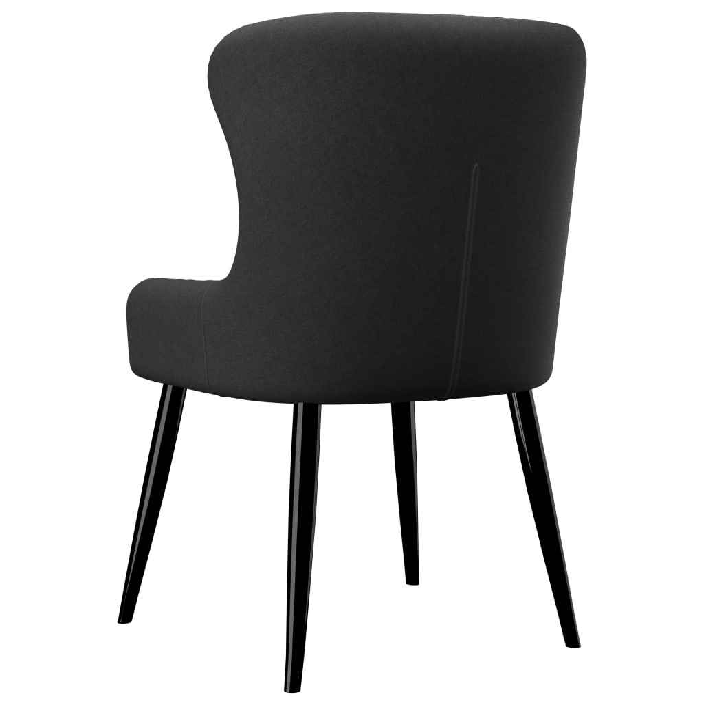 vidaXL Трапезни столове, 6 бр, черни, текстил