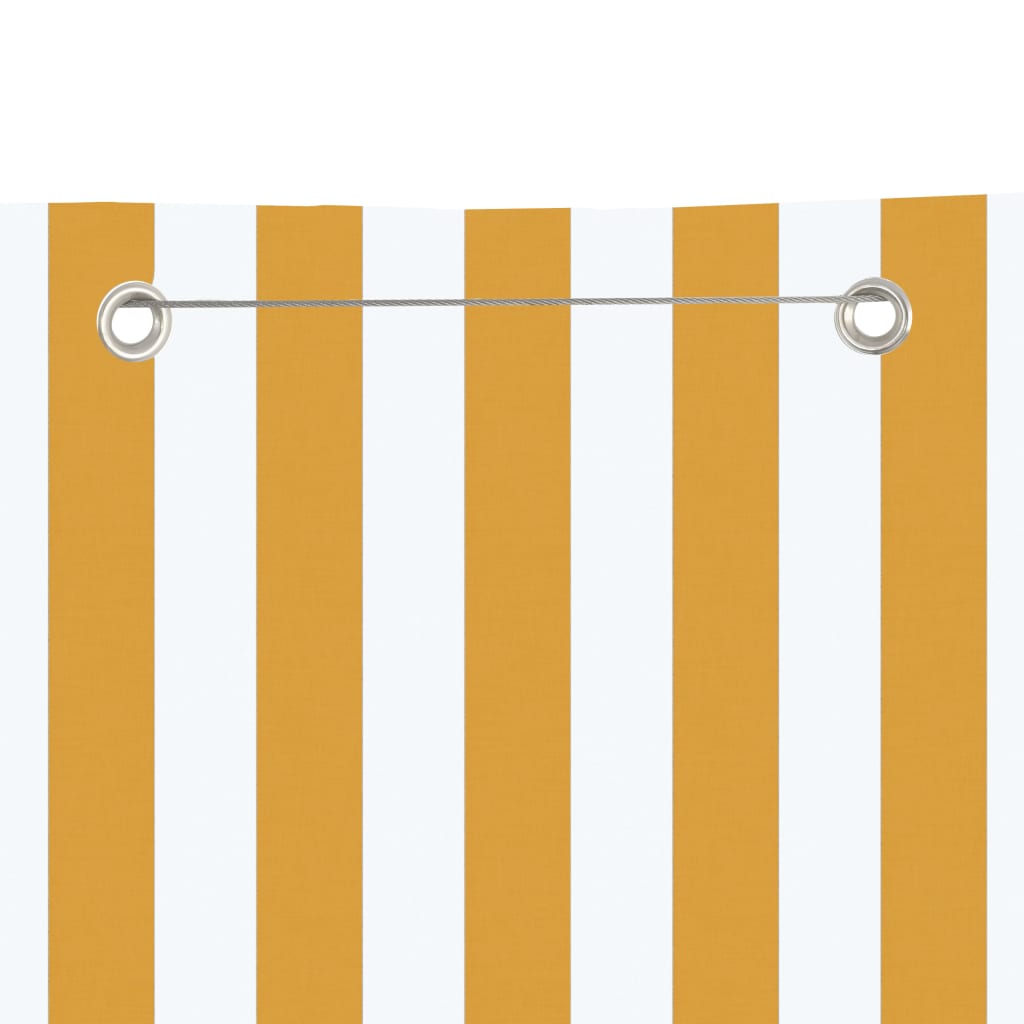 vidaXL Балконски параван, жълто и бяло, 120x240 см, оксфорд плат