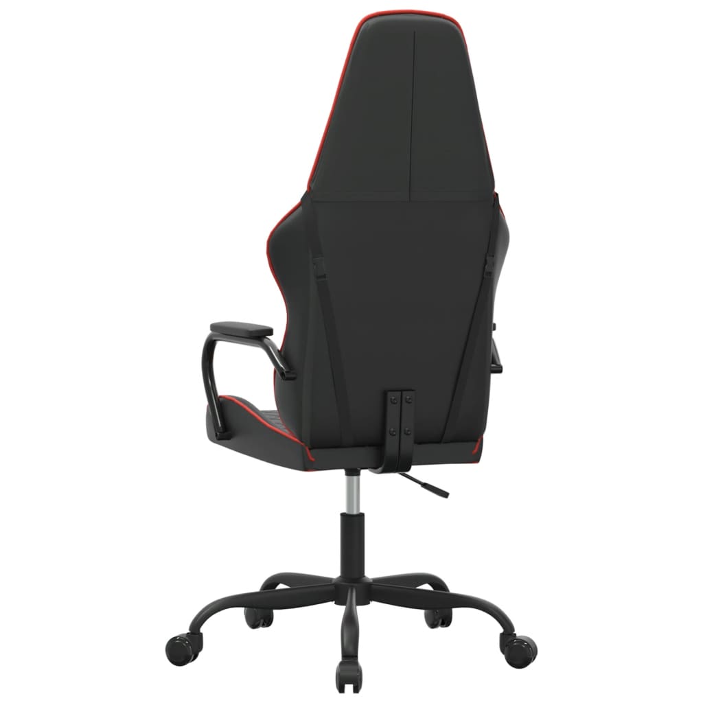 vidaXL Масажен гейминг стол, червено и черно, изкуствена кожа
