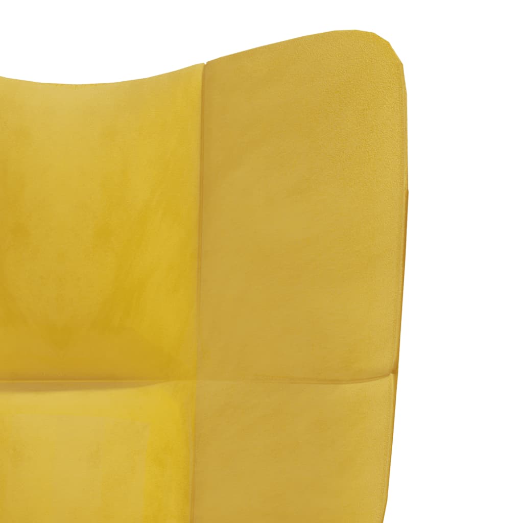 vidaXL Релакс стол с табуретка, горчица жълто, кадифе