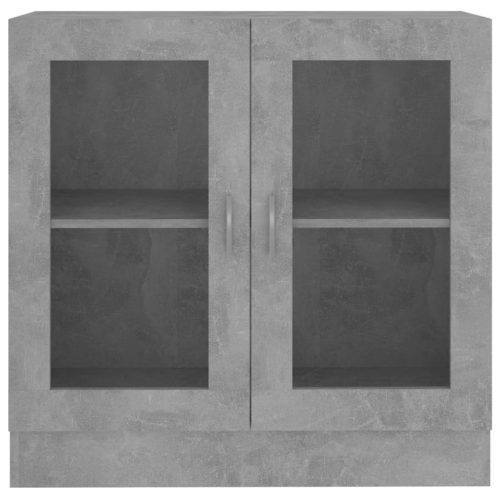 vidaXL Шкаф витрина, бетонно сив, 82,5x30,5x80 см, ПДЧ