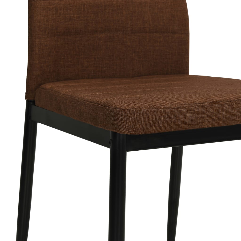 vidaXL Трапезни столове, 6 бр, кафяви, текстил