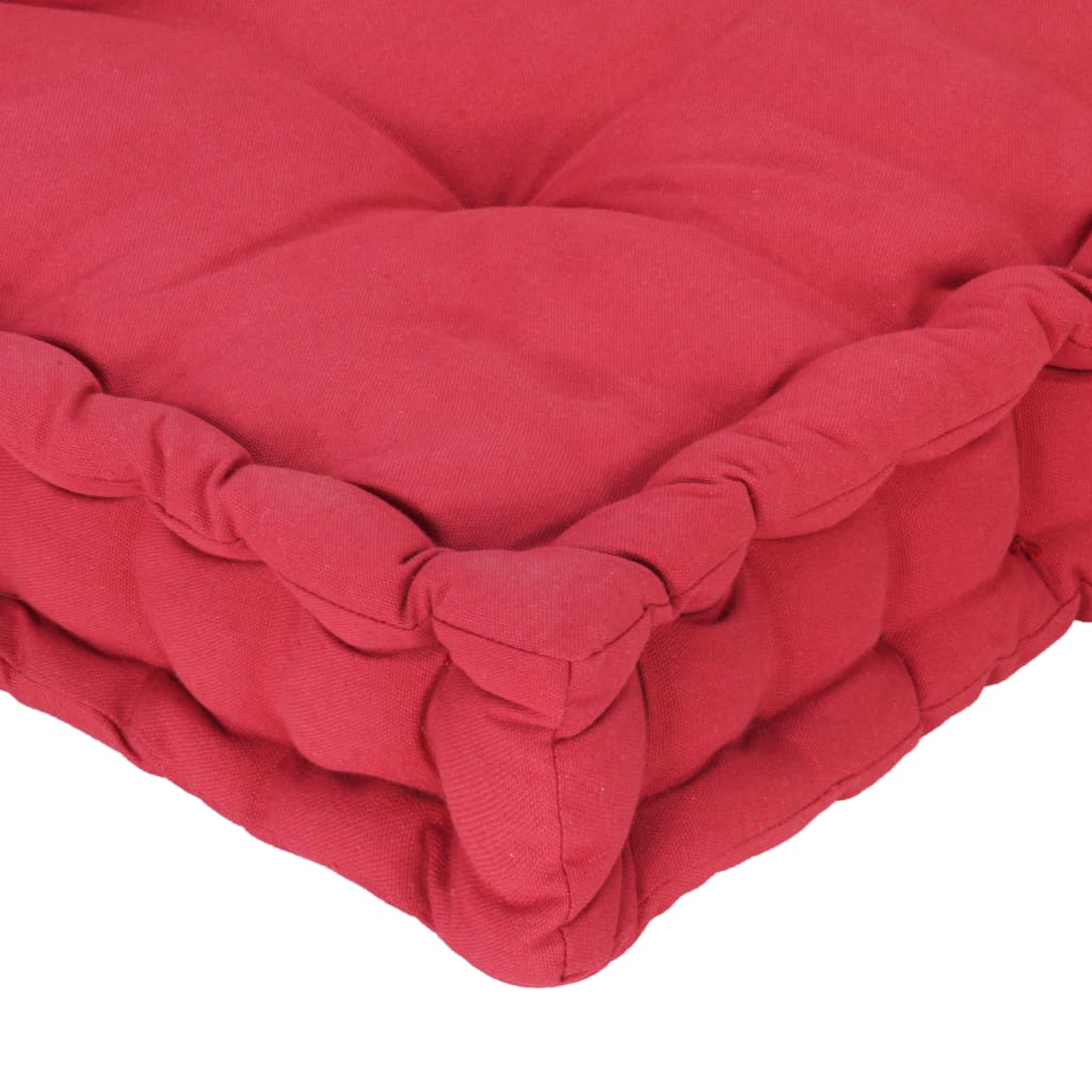 vidaXL Палетна възглавница за под, памук, 120x40x7 см, бордо
