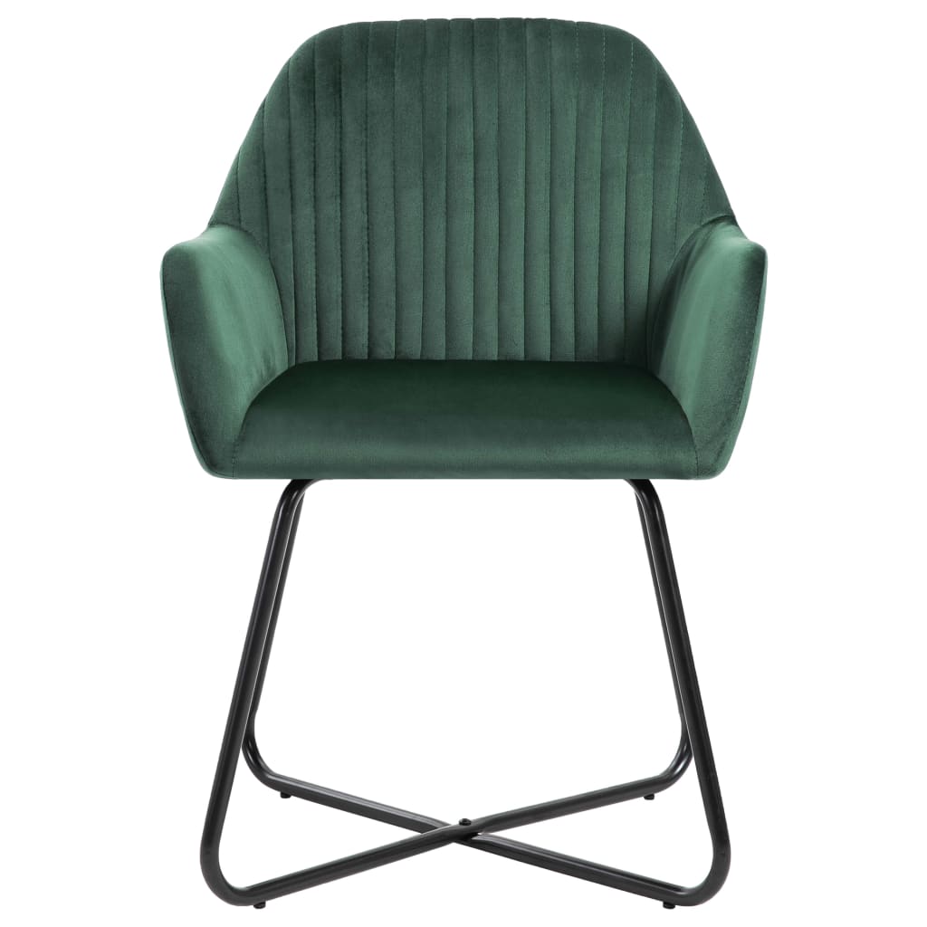 vidaXL Трапезни столове, 2 бр, зелени, кадифе