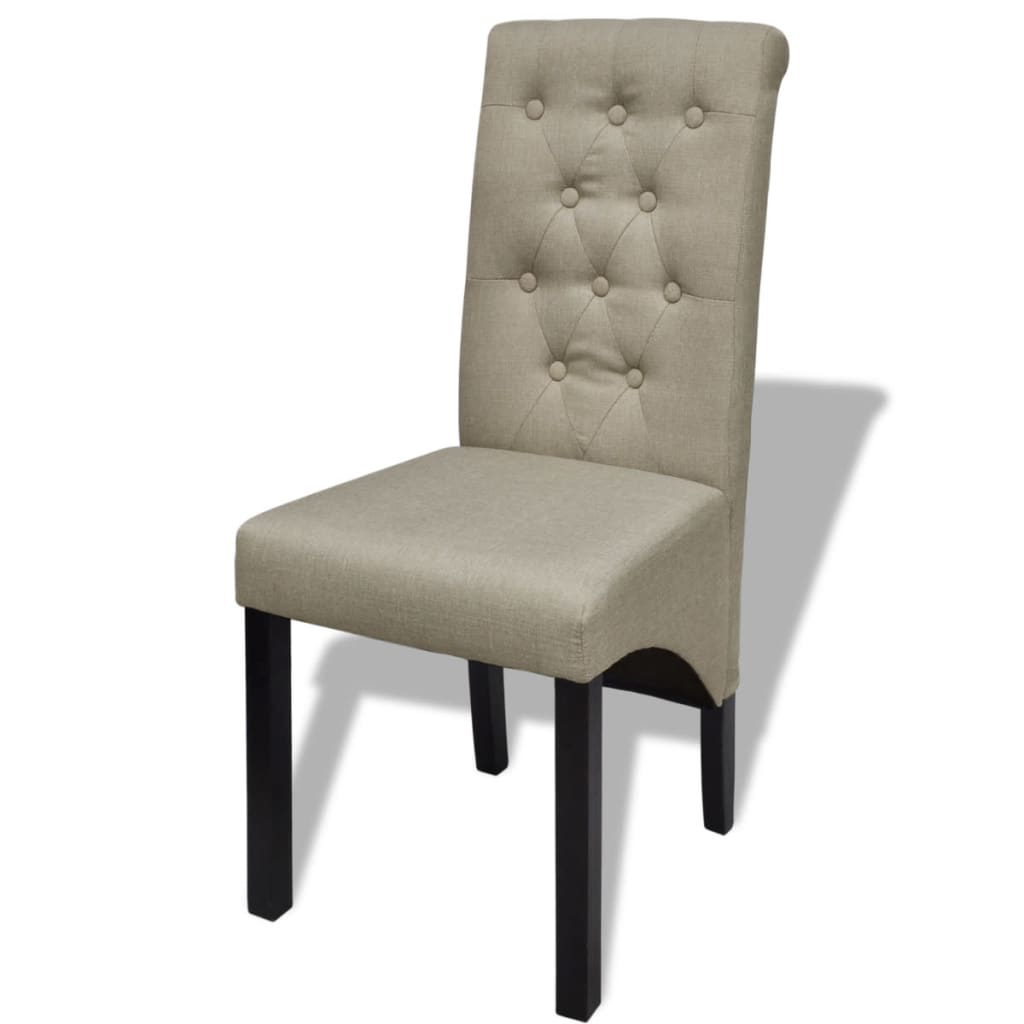 vidaXL Трапезни столове, 2 бр, бежови, текстил