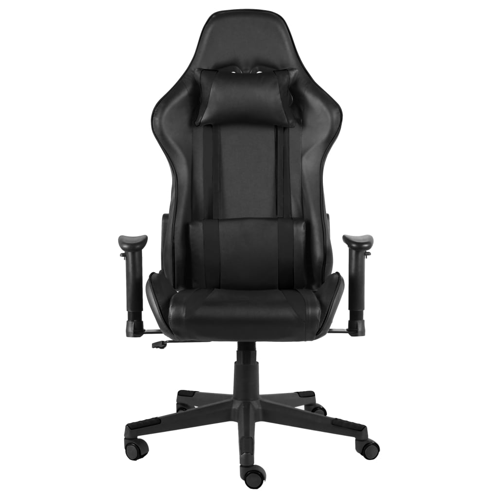 vidaXL Въртящ геймърски стол, черен, PVC
