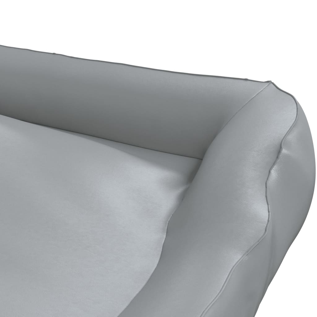 vidaXL Кучешко легло,светлосиво, 80x68x23 см, изкуствена кожа