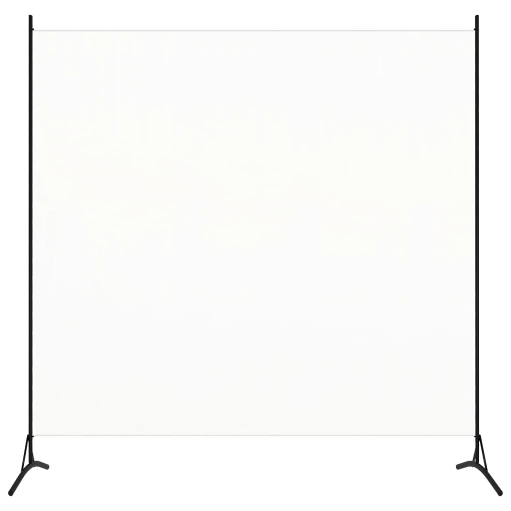 vidaXL Параван за стая, 1 панел, бял, 175x180 см, плат