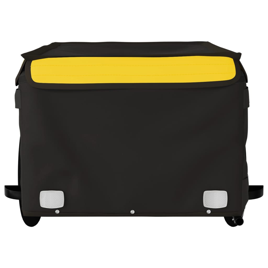 vidaXL Ремарке за велосипед, черно и жълто, 45 кг, желязо